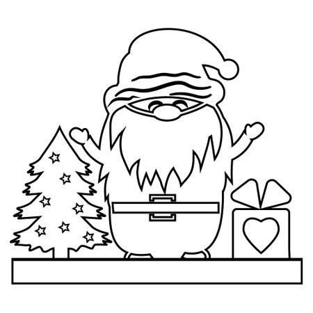 Christmas gnome Santa Claus, Christmas character, isolated vector illustrationのイラスト素材