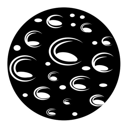 Abstract planet Moon in doodle style, black outline, vector illustrationのイラスト素材