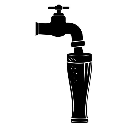 Beer tap line icon, oktoberfest and alcohol, beer tap vector icon, beer bottling vector graphicsのイラスト素材
