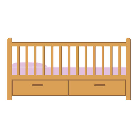 A cartoon-style cot isolated on a white backgroundのイラスト素材
