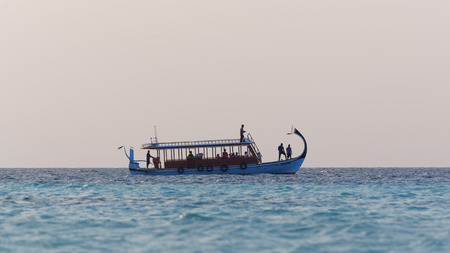 The boat in the tropical seaの写真素材