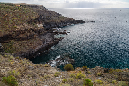 Rocky coastline near Abama beach Tenerife Spainの写真素材