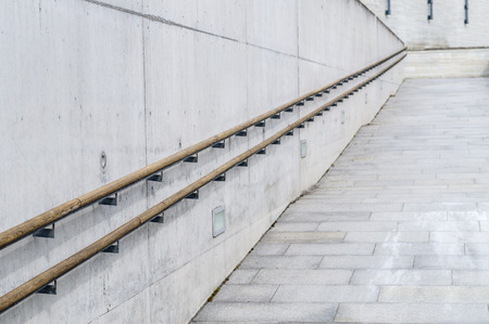 Upstairs vanishing ramp for using wheelchairの写真素材
