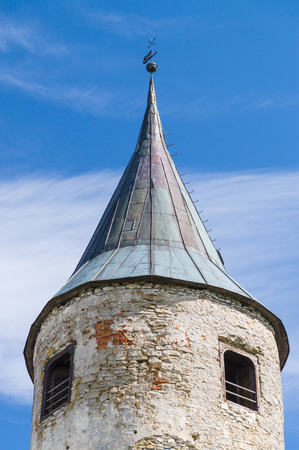Tower of medieval castle in Haapsalu town Estoniaの写真素材