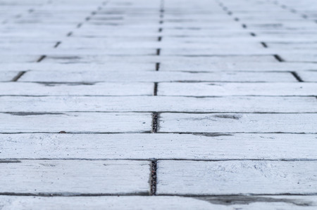 Background of floor with paving grey bricksの写真素材