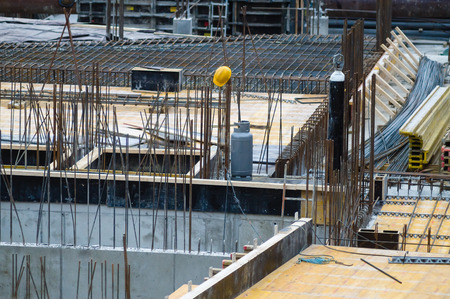 Many details of empty construction site area