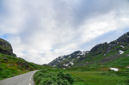 Curvy mountain road between scenic rocksの写真素材