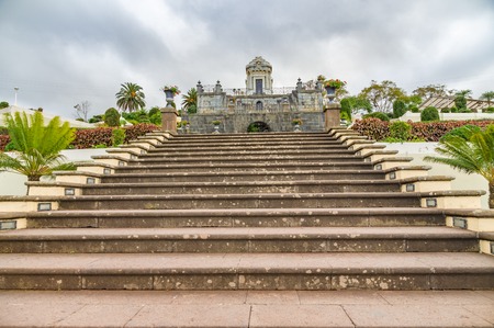 Mausoleum in the Jardines del Marquesado de la Quinta Roja or Jardin Victoria park, La Orotava, Tenerife, Canary Islands, Spainの写真素材