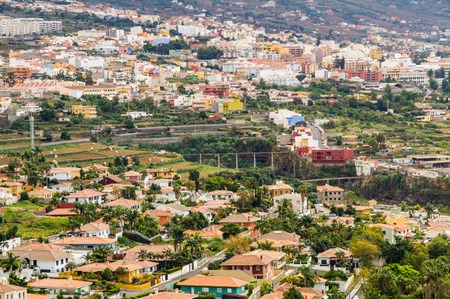La Orotava town overlook from Mirador de Humboldt or Humboldt viewpoint, Tenerife, Canary islands, Spainの写真素材