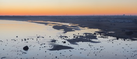Tallinn city and suburbs panoramic view by early morningの写真素材