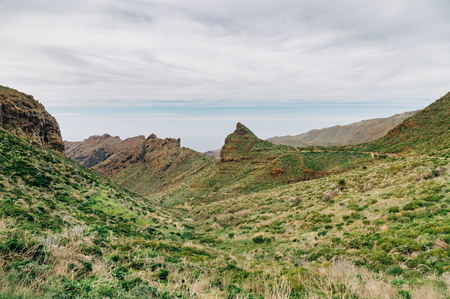 Wonderful Masca valley view from mirador Altos de Baracan, Tenerife, Spainの写真素材