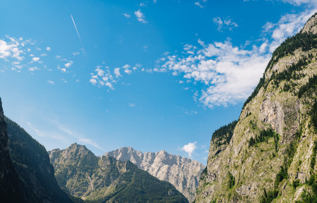 Alpine mountains in Berchtesgaden national park, Bavaria, Germanyの写真素材