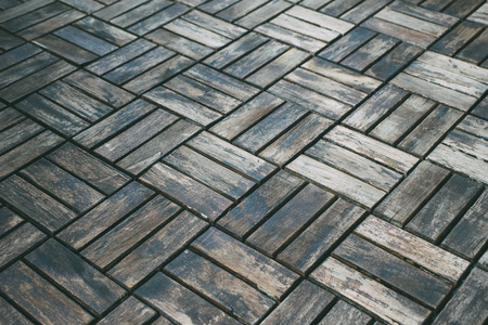 Weathered wooden floor. Vintage plank background side viewの写真素材