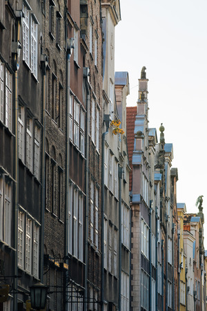 Architecture of Mariacka street in old town of Gdansk, Polandの写真素材