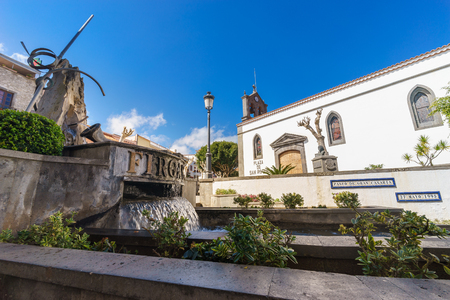 Firgas, Spain - February 27, 2018: Main tourist street Paseo de Gran Canaria founded in 1995 by spanish artists.のeditorial素材