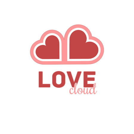 Heart cloud symbol logo icon design template. Vector sign eps 10のイラスト素材