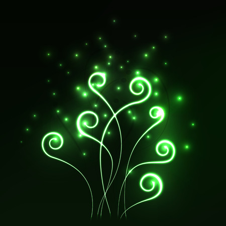 Green magic light fern greenery abstract background.のイラスト素材