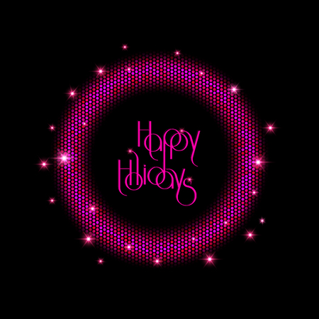 New Year 2016 background. Purple shining round frame in the disco style.のイラスト素材