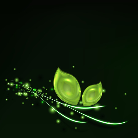 Green energy design against dark background.のイラスト素材