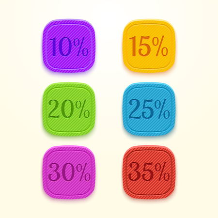 Discount percent sticker sale price tag - vector buttons set のイラスト素材