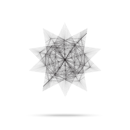 Geometric element, star shape, line design, vector  のイラスト素材
