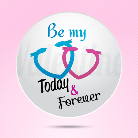 3d paper Valentine\'s Day Badge card. Vector illustration のイラスト素材