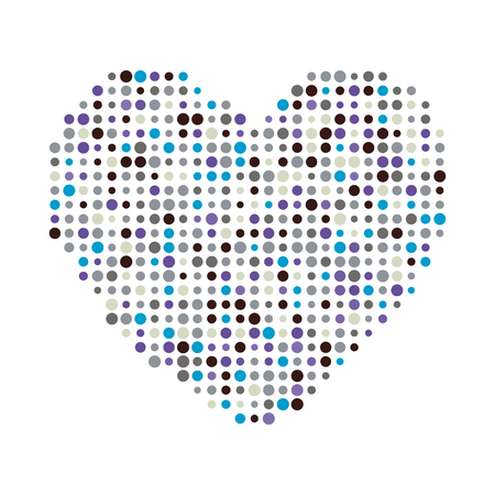 Multicolor dots heart vector illustration icon symbol. Valentine day card. Eps 10のイラスト素材
