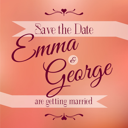 Save the date for personal holiday. Wedding invitation. Vector image.のイラスト素材