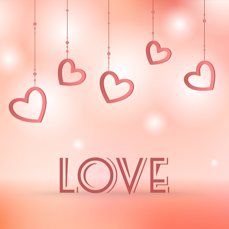 Love sign vector illustration with hearts decorations. Vector illustrationのイラスト素材