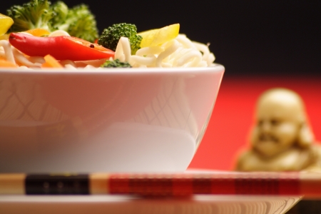 fresh made chinese mealの写真素材