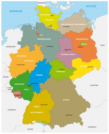 germany administrative mapのイラスト素材