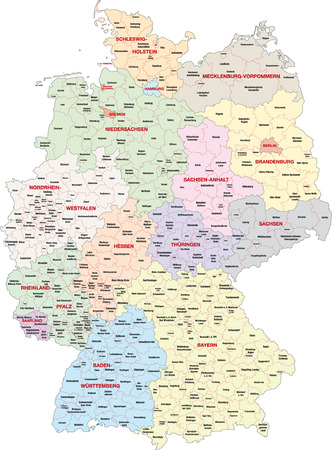 germany administrative mapのイラスト素材