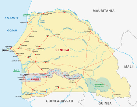 Senegal road mapのイラスト素材