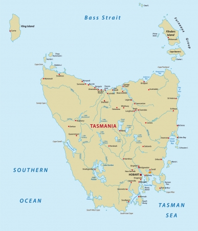 tasmania mapのイラスト素材