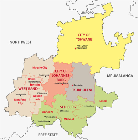 Gauteng administrative mapのイラスト素材