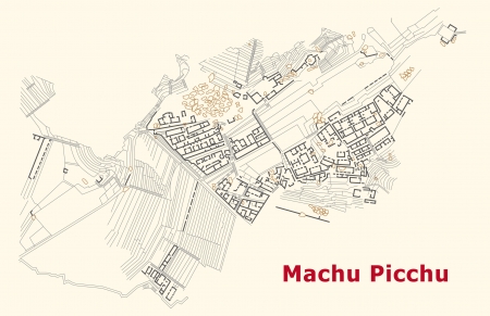 Machu Picchu mapのイラスト素材