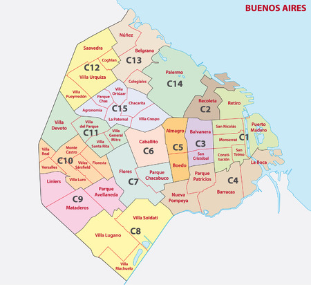 Buenos Aires administrative mapのイラスト素材