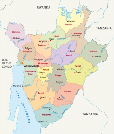 Burundi administrative mapのイラスト素材