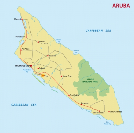 aruba mapのイラスト素材