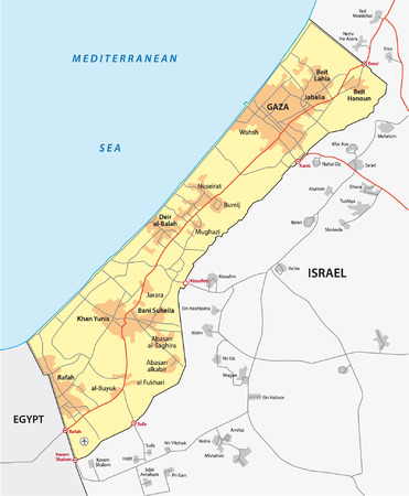 gaza strip mapのイラスト素材