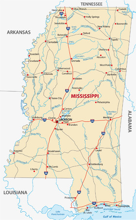 mississippi road mapのイラスト素材