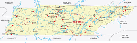 tennessee road mapのイラスト素材
