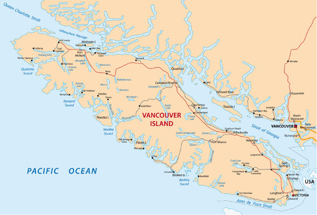 vancouver island road mapのイラスト素材