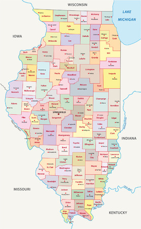 illinois administrative mapのイラスト素材