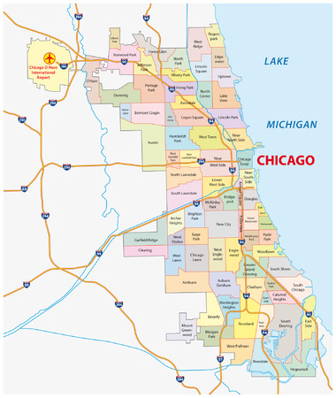 chicago neighborhood mapのイラスト素材