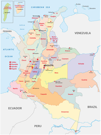 colombia administrative mapのイラスト素材