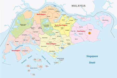 Administrative divisions of singaporeのイラスト素材