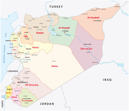 syria administrative mapのイラスト素材