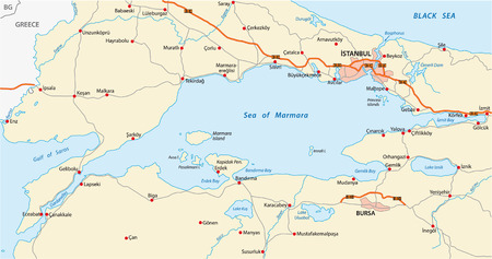 sea of marmara mapのイラスト素材