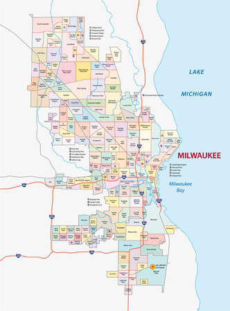 milwaukee neighborhood mapのイラスト素材